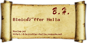 Bleicöffer Hella névjegykártya